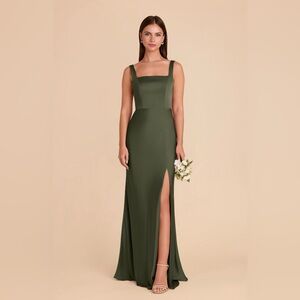 Alex Convertible Dress Matte Satin - Olive